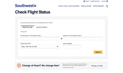 Check the status of your flight 